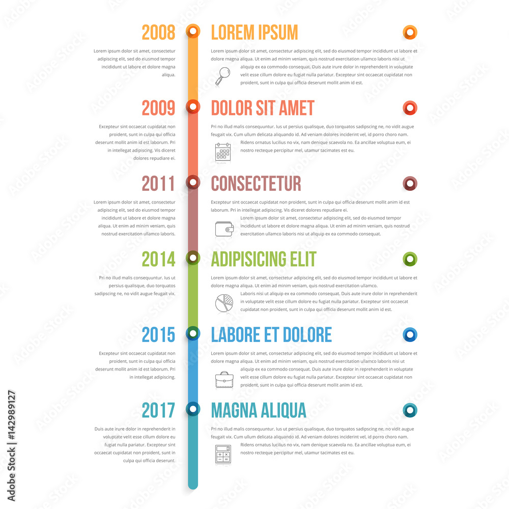 Vertical Timeline Infographics Stock Vector | Adobe Stock