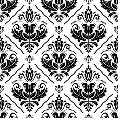 Wall Mural - Seamless classic black and white pattern. Traditional orient ornament