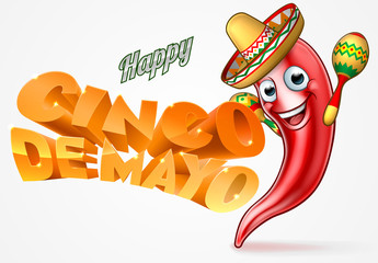 Sticker - Cinco De Mayo Mexican Chilli Pepper Design