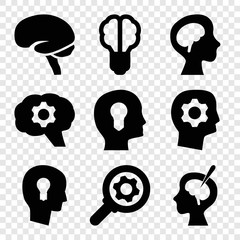 Poster - Set of 9 brain filled icons