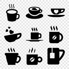 Poster - Set of 9 cappuccino filled icons