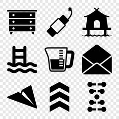 Poster - Set of 9 linear filled icons