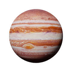 Wall Mural - planet jupiter isolated on white background (3d illustration, elements of this image are furnished b
