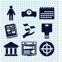 Poster - Set of 9 modern filled icons