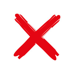Canvas Print - X - Red cross on a white background vector illustration