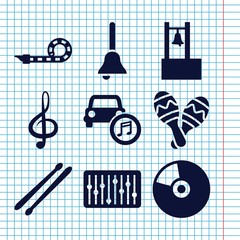 Poster - Set of 9 sound filled icons
