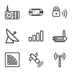 Poster - Set of 9 wireless outline icons