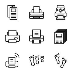 Poster - Set of 9 print outline icons