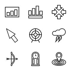 Poster - Set of 9 arrow outline icons