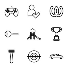 Poster - Set of 9 background outline icons