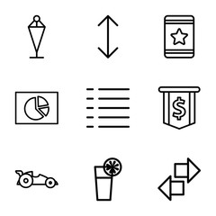 Poster - Set of 9 ui outline icons