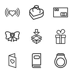 Sticker - Set of 9 gift outline icons