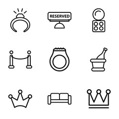 Poster - Set of 9 luxury outline icons