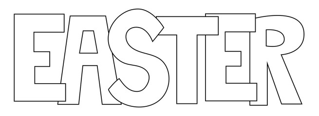 Sticker - Easter Letters Coloring Page