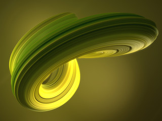 Leinwandbilder - Green twisted shape. Computer generated abstract geometric 3D render illustration