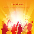 © mast3r - Silhouette Woman Group Dancing Night Club Light Flat Vector Illustration