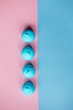 photo of blue marshmallows on the wonderful colorful background in pop art style