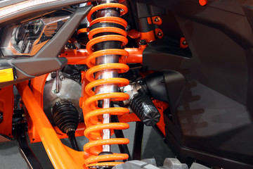 all terrain vehicle shock absorber close up