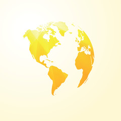 Wall Mural - yellow world map