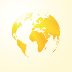 Wall Mural - yellow sunny world map