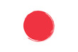 Flag of Japan with grunge effect. Japanese flag painted with ink. Red sun. Vector illustration