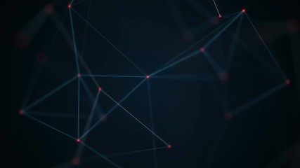 Plexus of abstract lines, triangles and dots. Technologies. Loop