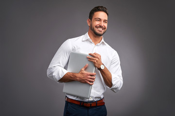 Young man with laptop