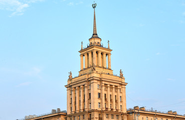 High-rise building in the neoclassical style in St.Petersburg.