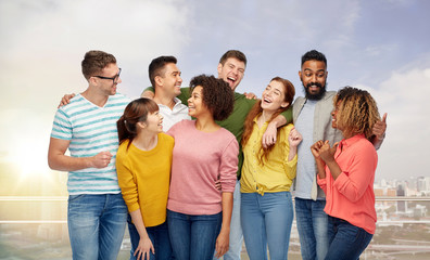 Wall Mural - international group of happy laughing people