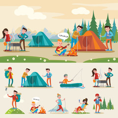 Sticker - Traveling Camping Composition