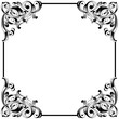 © mirskaya - Vintage border frame engraving with retro ornament pattern in antique baroque style decorative design. Vector.