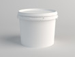 White Plastic Bucket. 3D Render