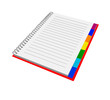 © ele4448 - Isolated notepad for entries with colored bookmarks