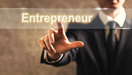 Wall Mural - Entrepreneur text with businessman