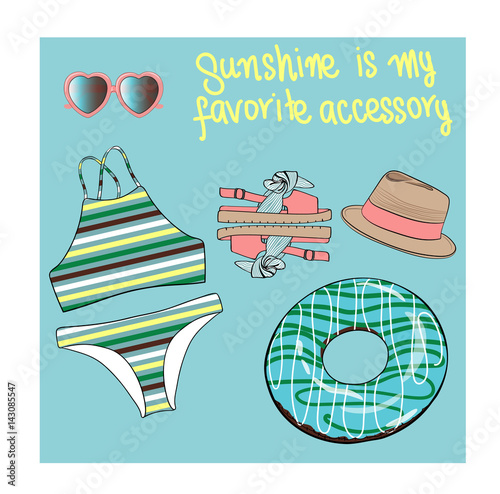 Bikini Vector Set Illustration Ilustración De Stock | Adobe Stock