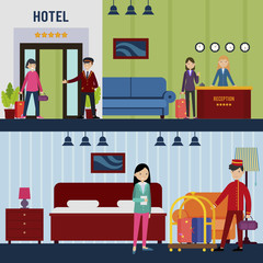 Poster - People In Hotel Horizontal Banners