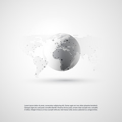 Poster - Cloud Computing and Networks Concept with World Map - Global Resources, Business or Technology Background, Creative Design Template