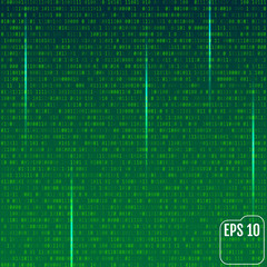 Wall Mural - Stream of binary code on screen. Abstract vector background. Data and technology, decryption and encryption, computer matrix illustration