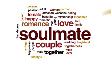 Poster - Soulmate animated word cloud, text design animation.