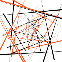 Aufkleber - Geometric illustration with random intersecting lines. Editable abstract art.