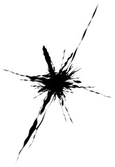 Poster - Splash, splatter shape isolated on white. Splattered fluid silhouette. Ink drop stain element