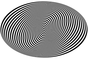 Poster - Concentric circles forming a spiral. Ovals, ellipses pattern