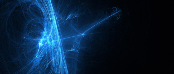 Wall Mural - blue glow energy wave.