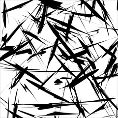 Leinwandbilder - Geometric pattern of chaotic random shapes. Rough edgy texture.  Abstract monochrome background, abstract texture. Rough geometric art.