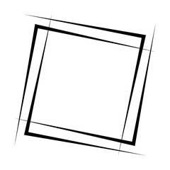 Leinwandbilder - Geometric abstract square element. Intersecting lines forming a square shape