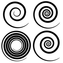 Canvas Print - Set of 4 spiral shape, spiral design elements