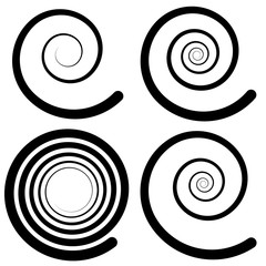 Poster - Set of 4 spiral shape, spiral design elements