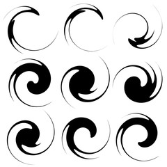 Aufkleber - Rotating spiral element. Abstract swirl, vortex shape