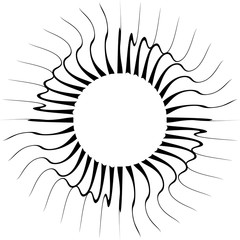 Aufkleber - Bursting radial lines. Distorted rays, beams abstract illustration