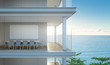 © terng99 - Sea view meeting room in modern office, Building with luxury interior - 3d rendering